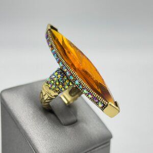 heidi daus marquise orange crystal ring, size 6